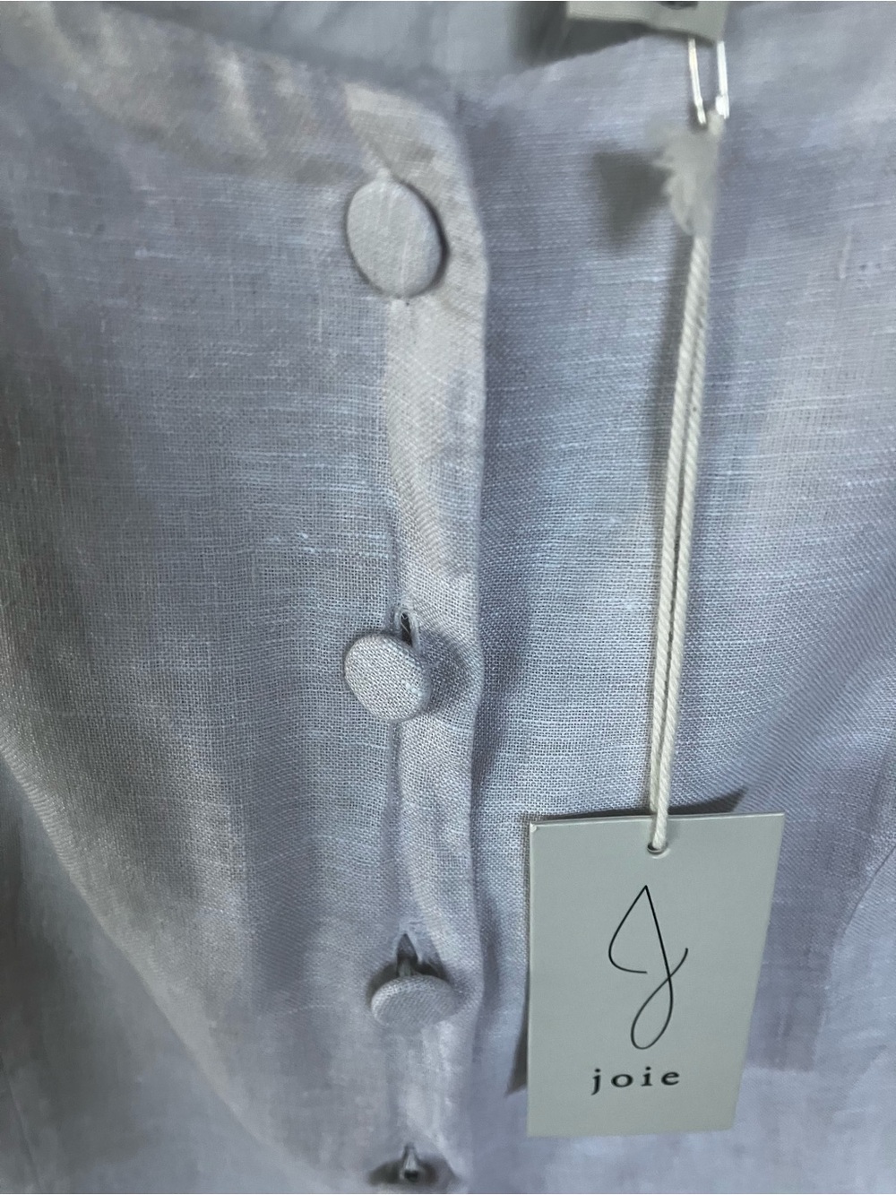 Joie Light Beige 100% Linen Button-Front Sleeveless Top - Picture 2 of 6
